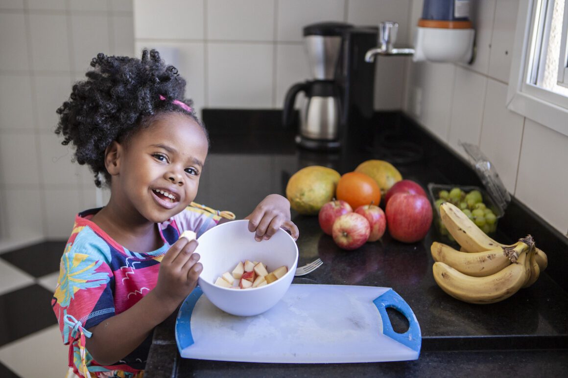 Toddler Preparing High Fiber Foods