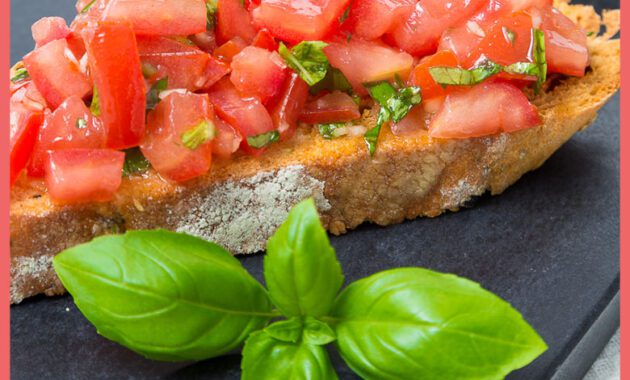Tomato Bruschetta on Sun Dried Tomato and Olive Bread Honest Mum recipe