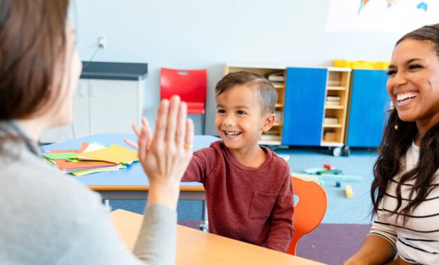 teacher student high five