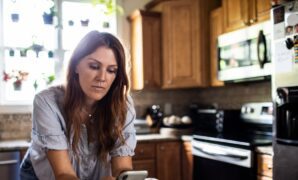 woman using mobile device