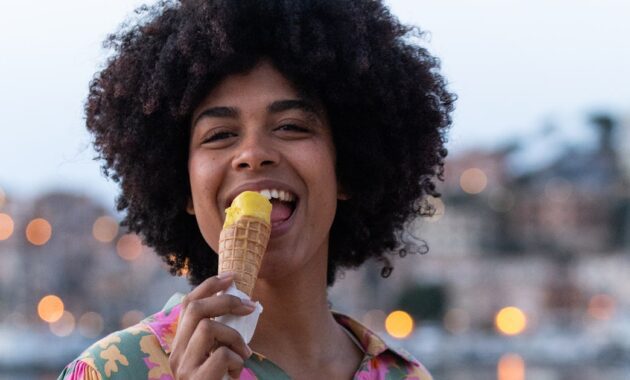 young woman with curly