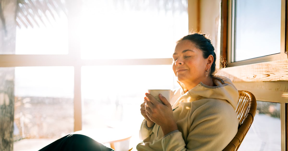 serene woman relaxing with.jpg