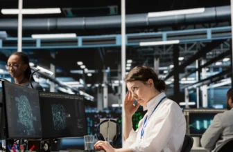 female ai engineer experiencing anxiety in tech hub.webp.webp