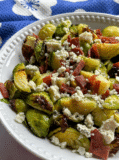 Roasted Brussels Sprouts with Bacon and Blue Cheese