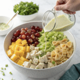 Mango Chicken Pasta Salad with Citrus Basil Dressing