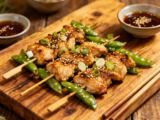 Chicken and Snow Pea Skewers